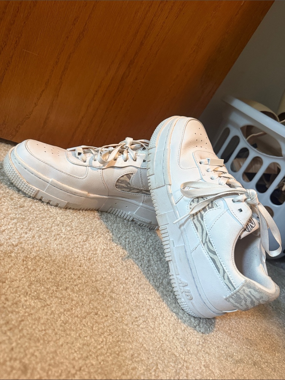 Nike All-White Leather Low-Top Sneakers